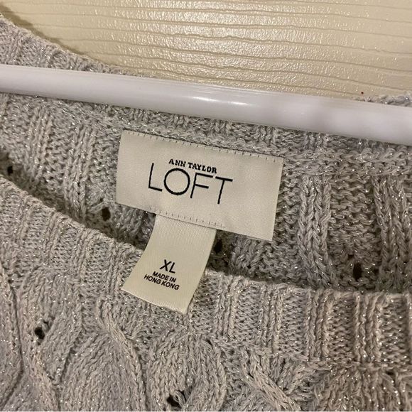 Awesome silver glittery loft sweater - Picture 3 of 4